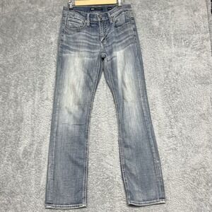 Buckle BKE Jeans Mens Size 31x32 Blue Jake Straight Stretch Denim Distress Fade